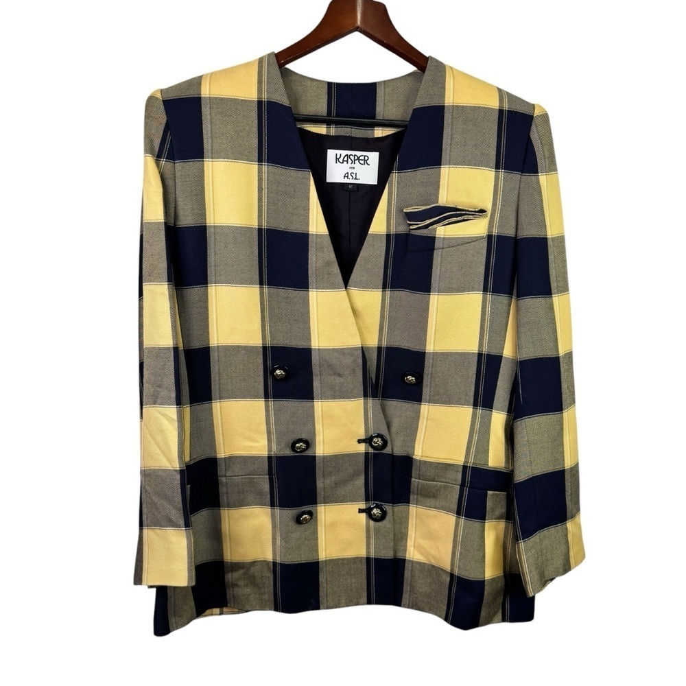 Kasper For A.S.L Double Breasted Blazer Jacket Size 12